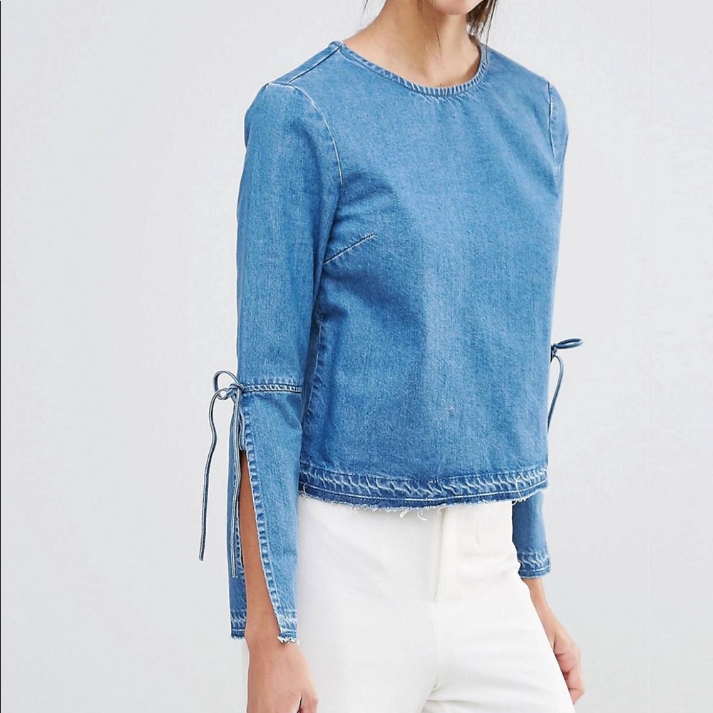 Denim shirt never worn fits small